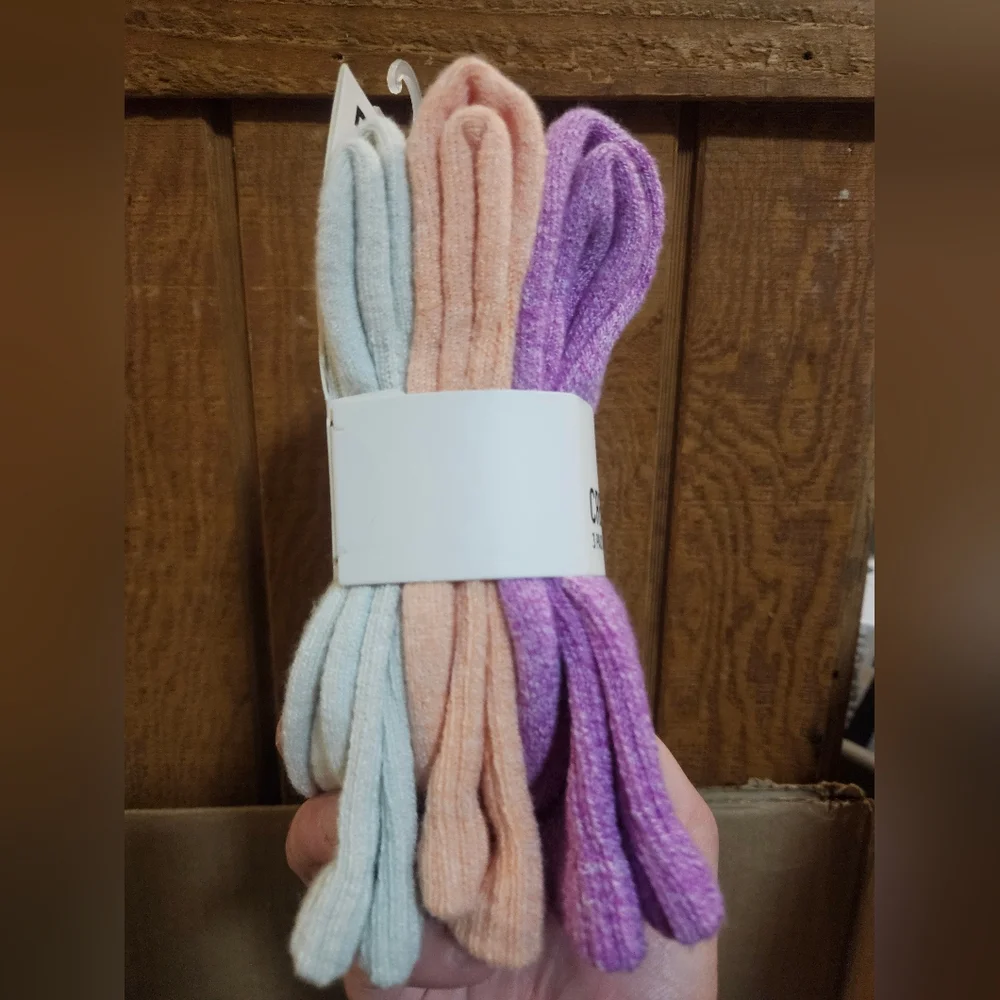DSG Youth Crew Marled Socks: 3 Pack: MAGENTA/PEACH/TOFU: YOUTH S (13K-4Y): NWT
